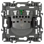 Розетка Серия 12 12-2103-01М , 2P+E Schuko со шторками с крышкой, 16А-250В, белый матовый