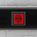 Avanti Розетка ''Красный квадрат'', 2P+E, с защитными шторками, 2 модульная