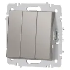 Выключатель Intro Accent 6-106-09 тройной, 10А-250В, IP20, СУ, AL/CU, титан