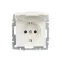 BRITE Розетка с заземлением с защитными шторками и крышкой 16А IP44 РСбш10-3-44-БрЖ жемчуг
