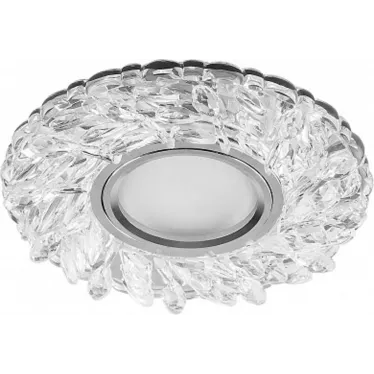 Светильник точечный встраиваемый под лампу, с LED подсветкой CD915 15LED*2835 SMD 4000K, MR16 50W G5.3, прозрачный, хром | 28987 | FERON