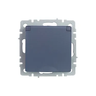 BRITE Розетка с заземлением с защитными шторками и крышкой 16А IP20 РСбш10-3-БрМ маренго