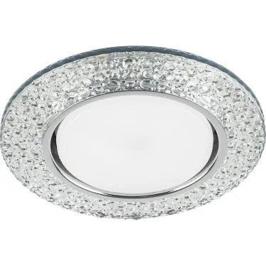 Светильник потолочный встраиваемый под лампу GX53 CD4032 20LED*2835 SMD 4000K, 15W GX53, без лампы, прозрачный, хром | 32996 | FERON