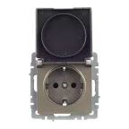 BRITE Розетка с заземлением с защитными шторками и крышкой 16А IP44 РСбш10-3-44-БрШ шампань