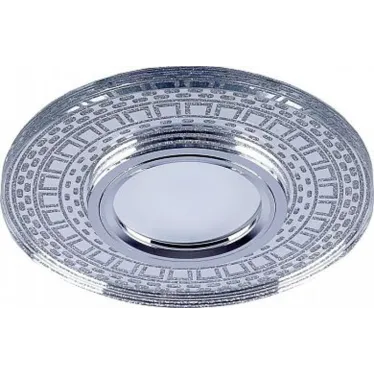 Светильник точечный встраиваемый под лампу, с подсветкой CD981 15LED*2835 SMD 4000K, MR16 50W G5.3, прозрач., серебро (он же BS-CD981) | 32437 | FERON