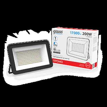 Прожектор светодиодный LED Elementary 100W 6600lm IP65 6500К черный ПРОМО 1/10 | 613100100P | Gauss