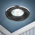Светильник встраиваемый под лампу KL34 AL/BK/1 штампованный поворотный MR16,12V, 50W белый (50/2400) | Б0049558 | ЭРА
