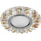 Светильник точечный встраиваемый под лампу, с LED подсветкой CD916 15LED*2835 SMD 4000K, MR16 50W G5.3, прозрачный-коричневый, хром | 28990 | FERON