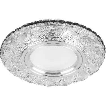 Светильник точечный встраиваемый под лампу, с LED подсветкой CD907 15LED*2835 SMD 4000K, MR16 50W G5.3, белый, хром | 28850 | FERON