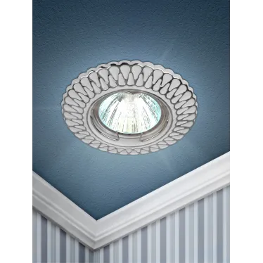 Светильник штампованный MR16 12V/220V 50W белый/хром (100/2800)ST4 CH/WH /1
