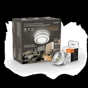 Набор Светильник Backlight BL143 3W + Лампа светодиодная MR16 6,5W 470lm 3000K GU5.3 LED | BL143P | Gauss
