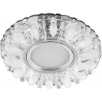 Светильник точечный встраиваемый под лампу, с LED подсветкой CD914 15LED*2835 SMD 4000K, MR16 50W G5.3, прозрачный-матовый, хром | 29535 | FERON