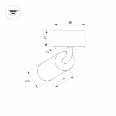 Светильник MAG-SPOT-ROTATE-45-R50-7W Day4000 (BK, 24 deg, 24V) (arlight, IP20 Металл, 3 года) | 032650 | Arlight