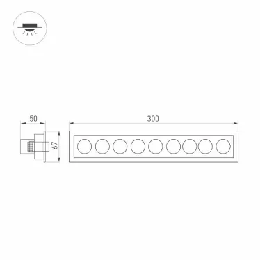 Светильник MS-ORIENT-BUILT-TURN-TC-S67x300-20W Day4000 (WH-BK, 30 deg, 230V) (Arlight, IP20 Металл, 5 лет) | 032231 | Arlight