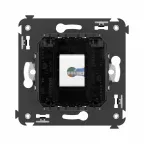 Avanti Компьютерная розетка RJ-45 без шторки в стену, кат.6 одинарная, Черный квадрат
