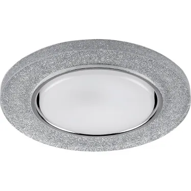 Светильник встраиваемый с белой LED подсветкой CD4041 потолочный GX53 без лампы, серебро, хром | 40518 | Feron