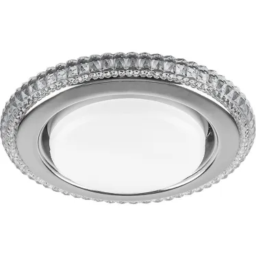 Светильник встраиваемый с белой LED подсветкой CD4036 потолочный GX53 без лампы, прозрачный, хром | 40503 | Feron