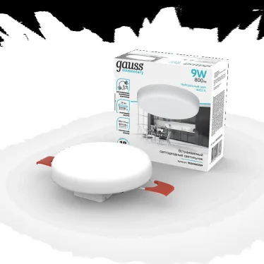 Светильник встраиваемый downlight Elementary Adjustable Frameless FL круг 9W, 800lm, 4000K, Ø85mm, монтаж 55-75, 1/100 | 9034460209 | Gauss