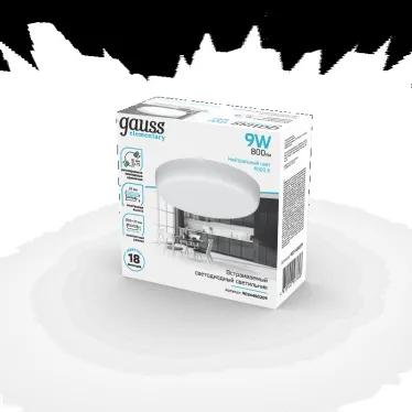 Светильник встраиваемый downlight Elementary Adjustable Frameless FL круг 9W, 800lm, 4000K, Ø85mm, монтаж 55-75, 1/100 | 9034460209 | Gauss