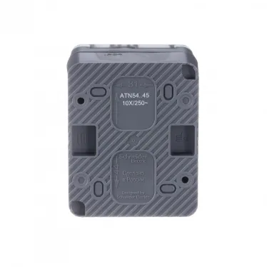 AtlasDesign Profi54 розетка с заземлением со шторками IP54 16А 250B, АНТРАЦИТ, Россия
