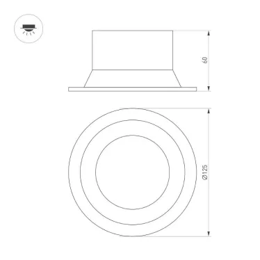 Светильник MS-BREEZE-BUILT-R125-16W Warm3000 (WH, 90 deg, 230V) (Arlight, IP20 Металл, 3 года) | 036614 | Arlight