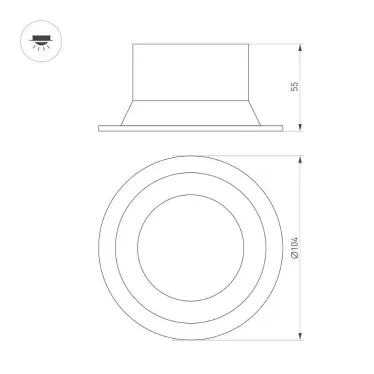 Светильник MS-BREEZE-BUILT-R104-12W Warm3000 (WH, 90 deg, 230V) | 036615 | Arlight