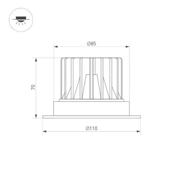 Светильник MS-ATLAS-TRIMLESS-R70-12W Warm3000 (BK, 32deg, 230V) (Arlight, IP20 Металл, 5 лет) |  036105 | Arlight