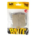 BRITE Выключатель двухклавишный с индикацией 10А ВС10-2-1-БрШ шампань