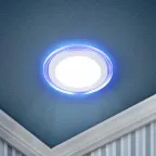                  Светильник точечный встраиваемый светодиодный LED 3 6Вт 4000К белый круг с синей подсветкой| Б0017492 | ЭРА
               