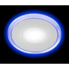 Светильник точечный встраиваемый светодиодный LED 3 6Вт 4000К белый круг с синей подсветкой| Б0017492 | ЭРА