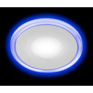 Светильник точечный встраиваемый светодиодный LED 3 6Вт 4000К белый круг с синей подсветкой| Б0017492 | ЭРА