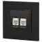 Розетка 2хRJ45, Эра Elegance, антрацит, 14-3108-05