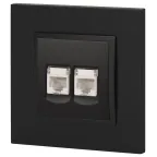 Розетка 2хRJ45, Эра Elegance, антрацит, 14-3108-05