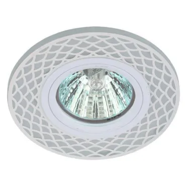 Светильник точечный декоративный DK LD40 WH/WH /1 cо светодиодной подсветкой MR16, белый/белый (50/1500) | Б0048937 | ЭРА