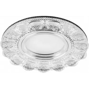 Светильник точечный встраиваемый под лампу, с LED подсветкой CD912 15LED*2835 SMD 4000K, MR16 50W G5.3, прозрачный, хром | 28919 | FERON