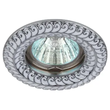 Светильник встраиваемый точечный KL72WH/SL MR16, 12V/220V, 50W белый/серебро | Б0021510 | ЭРА