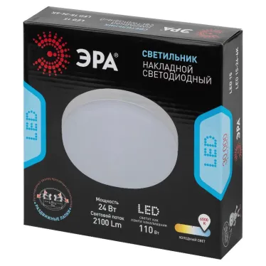 Светильник светодиодный накладной LED 15-24-6K круглый 24Вт 6500К | Б0054335 | ЭРА