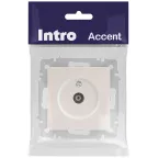 Розетка Intro Accent 6-301-06 TV одиночная, IP20, СУ, перламутр