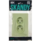 SKANDY Розетка 2-местная без заземления без защитных шторок 10А в сборе SK-R10G мятный IEK