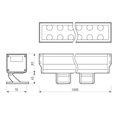 Прожектор светодиодный архитектурный AR-LINE-1000XL-54W-230V White (Grey, 30 deg) | 026098 | Arlight