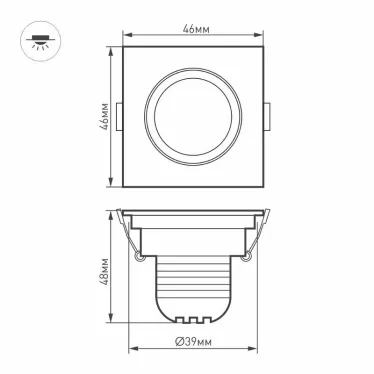 Светодиодный светильник LTM-S46x46WH 3W Day White 30deg | 014918 | Arlight