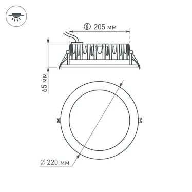 Светодиодный светильник LTD-220WH-FROST-30W White 110deg | 021497 | Arlight