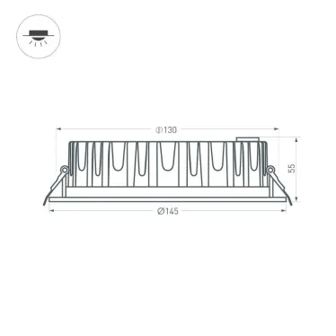 Светодиодный светильник LTD-145WH-FROST-16W Warm White 110deg | 021068 | Arlight
