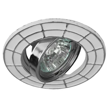 Светильник точечный встраиваемый ST7A CH/WH штампованный поворотный MR16,12V/220V, 50W белый/хром | Б0036491 | ЭРА