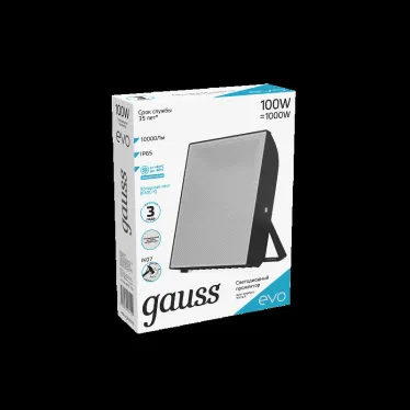 Прожектор светодиодный LED EVO 100W 10000 lm IP65 6500К, IK07, черный 1/6 | 687511100 | Gauss