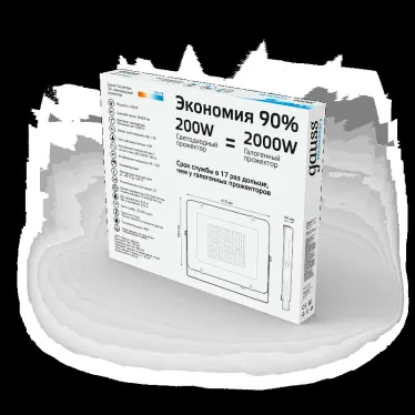 Прожектор светодиодный Elementary 200W 16800lm 6500К 200-240V IP65 черный LED 1/2 | 691511200 | Gauss