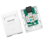 Розетка настенная TERACOM Cat.5E неэкран. 1 порт RJ-45 Dual IDC белая