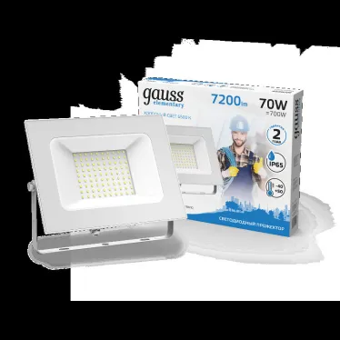 Прожектор светодиодный 70W 4900lm IP65 6500К белый | 613120370 | Gauss