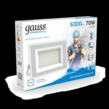 Прожектор светодиодный 70W 4900lm IP65 6500К белый | 613120370 | Gauss