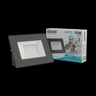Прожектор светодиодный  Elementary 50W 4475lm 4000К 200-240V IP65 черный LED 1/10 | 613100250 | Gauss